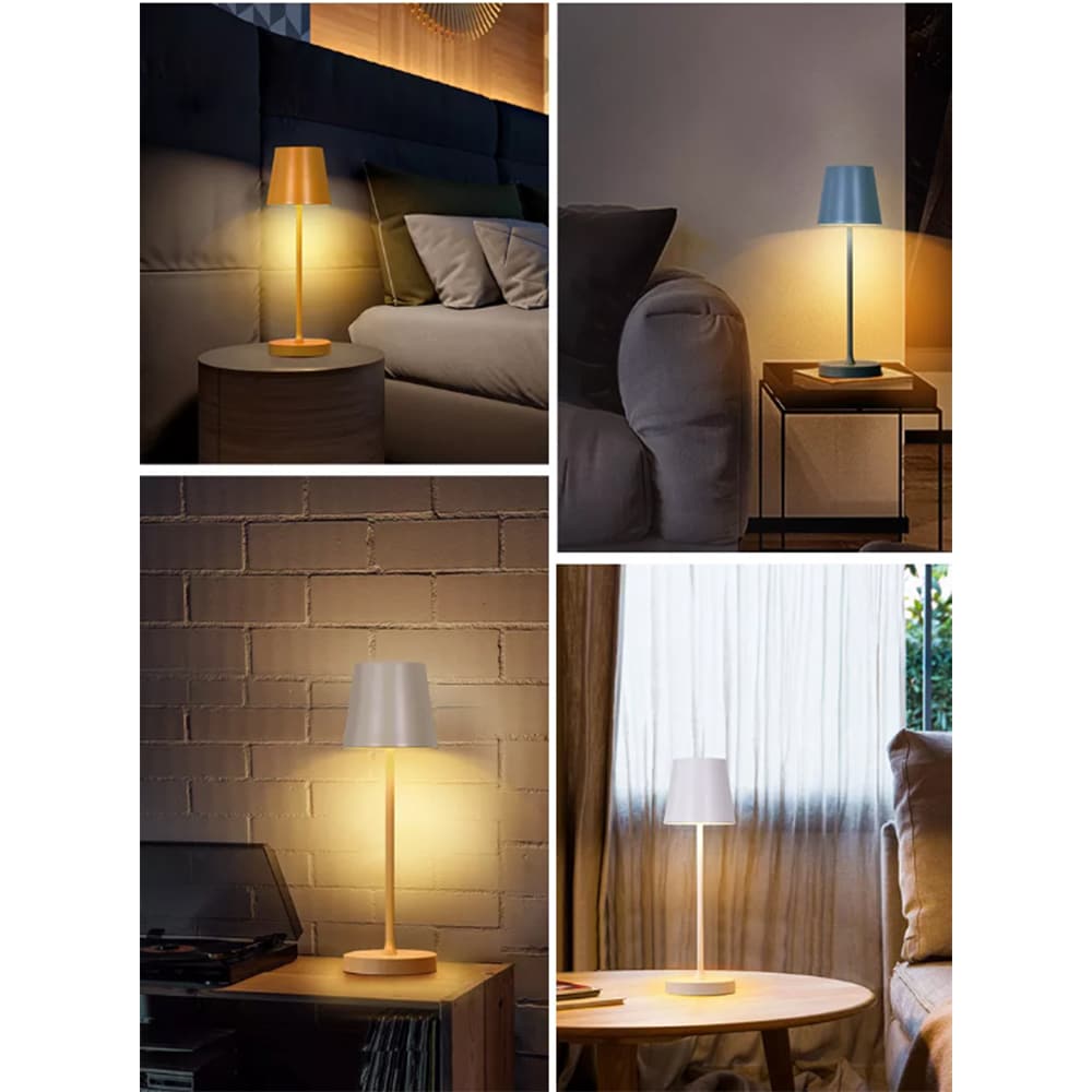 LED-bordlampe m/berøringsføler – uten ledning – mange farger