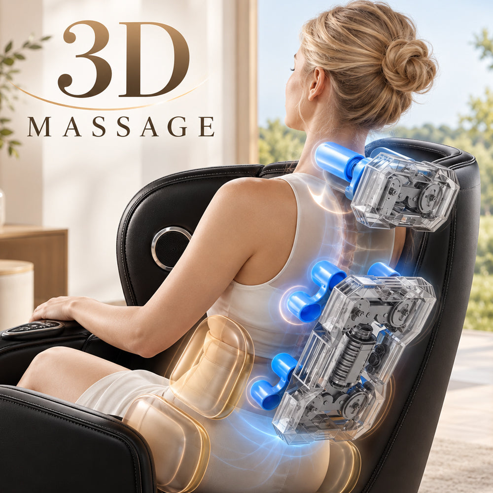 3D-massasjestol – Zero Gravity og varmefunksjon – modell 988C6, svart