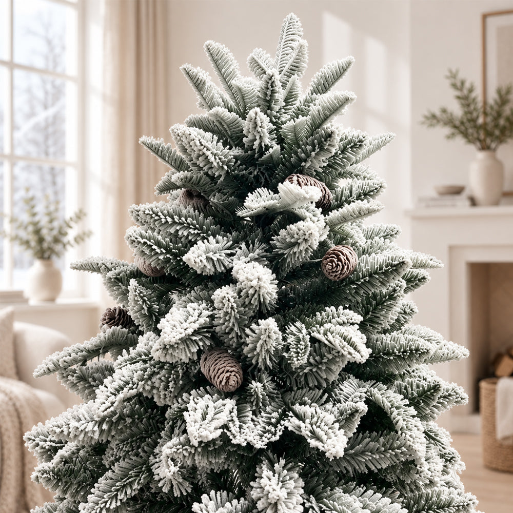Nordic Snow juletre – snødekket med kongler – 150, 180 og 210 cm