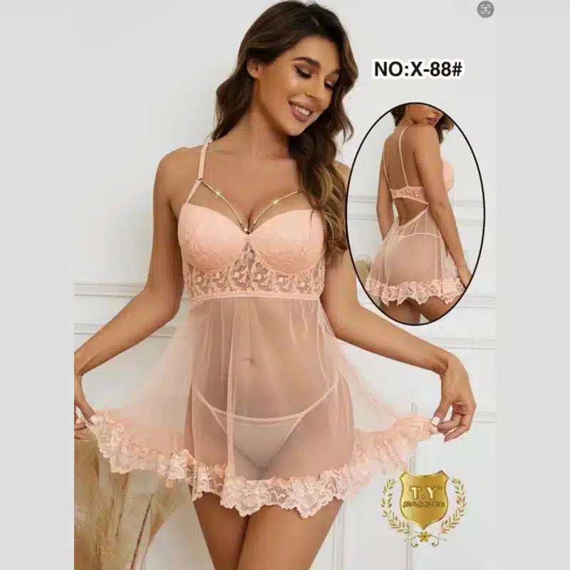 Elegant Lingerie Kjole - Sensuell Blush