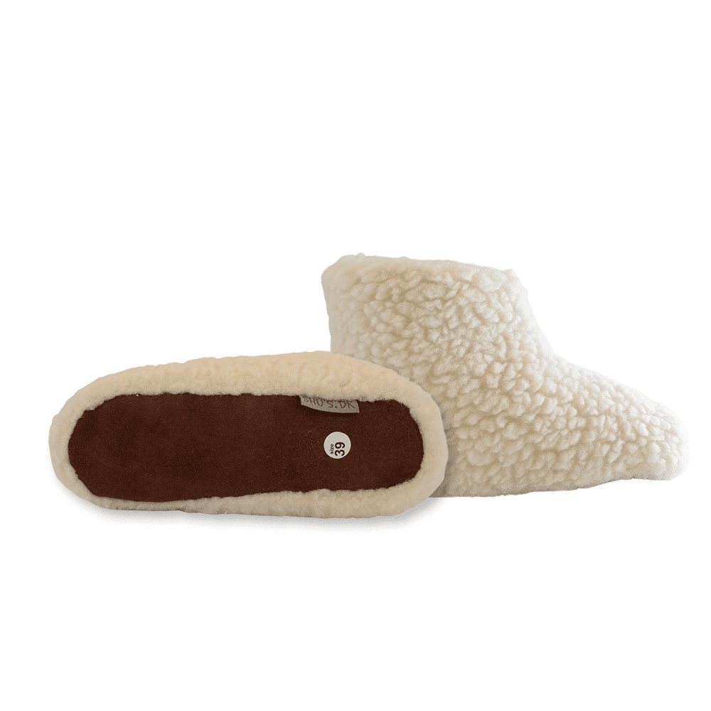 Fluffy ullstøvel (100% rent ull) – Modell Hvit