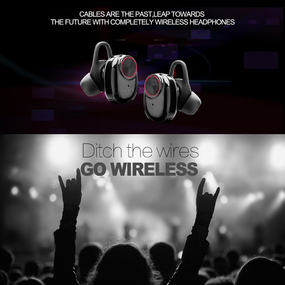 Trådløse in-ear-Hodetelefoner m/bluetooth V5.0 (sorte)