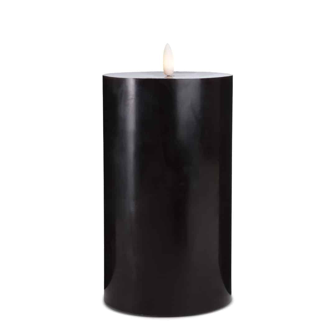 LED stearinlys - 1 stk. - ø10 x 20 cm - m/3D flamme - (flere farger)