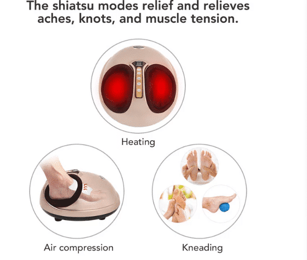 Shiatsu-fotmassasjeapparat med varme