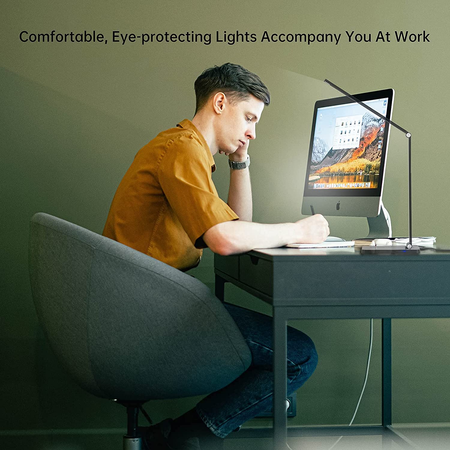 LED-bordlampe/Sammenleggbar lampe med timer & trådløs lader