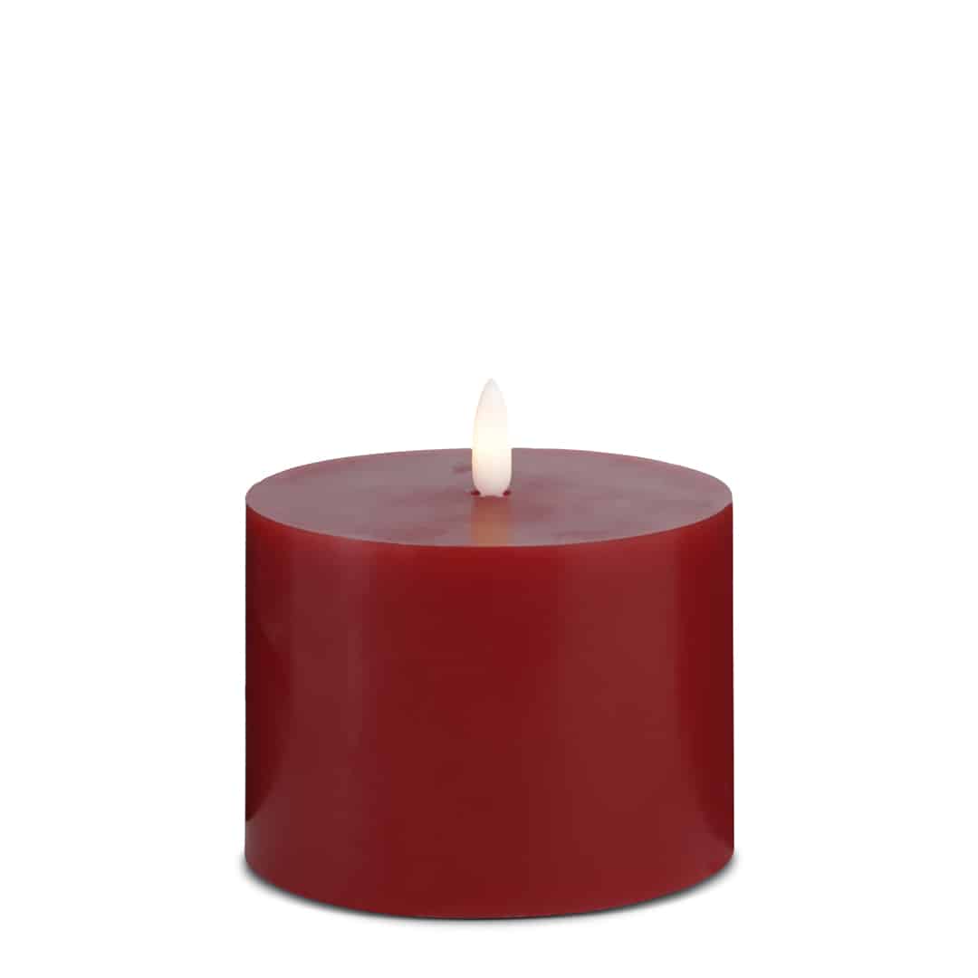 LED stearinlys - 1 stk. - ø10 x 10 cm - m/3D flamme - (flere farger)
