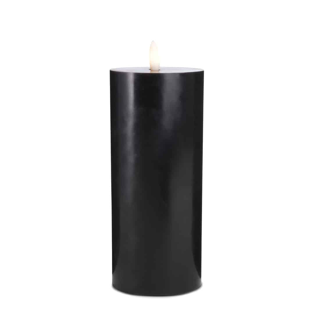 LED stearinlys - 1 stk. - ø7,5 x 20 cm - m/3D flamme - (flere farger)