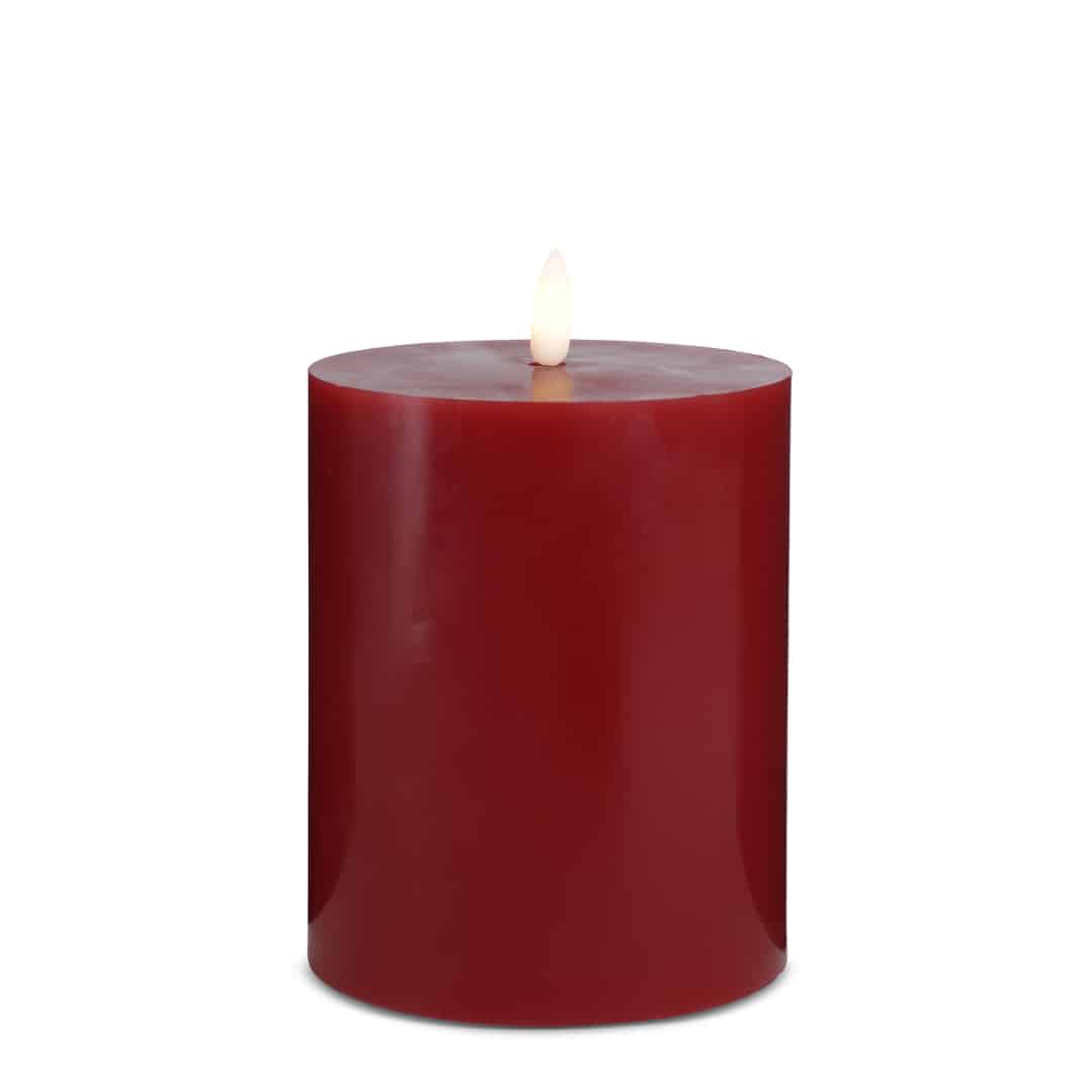 LED stearinlys - 1 stk. - ø10 x 15 cm - m/3D flamme - (flere farger)