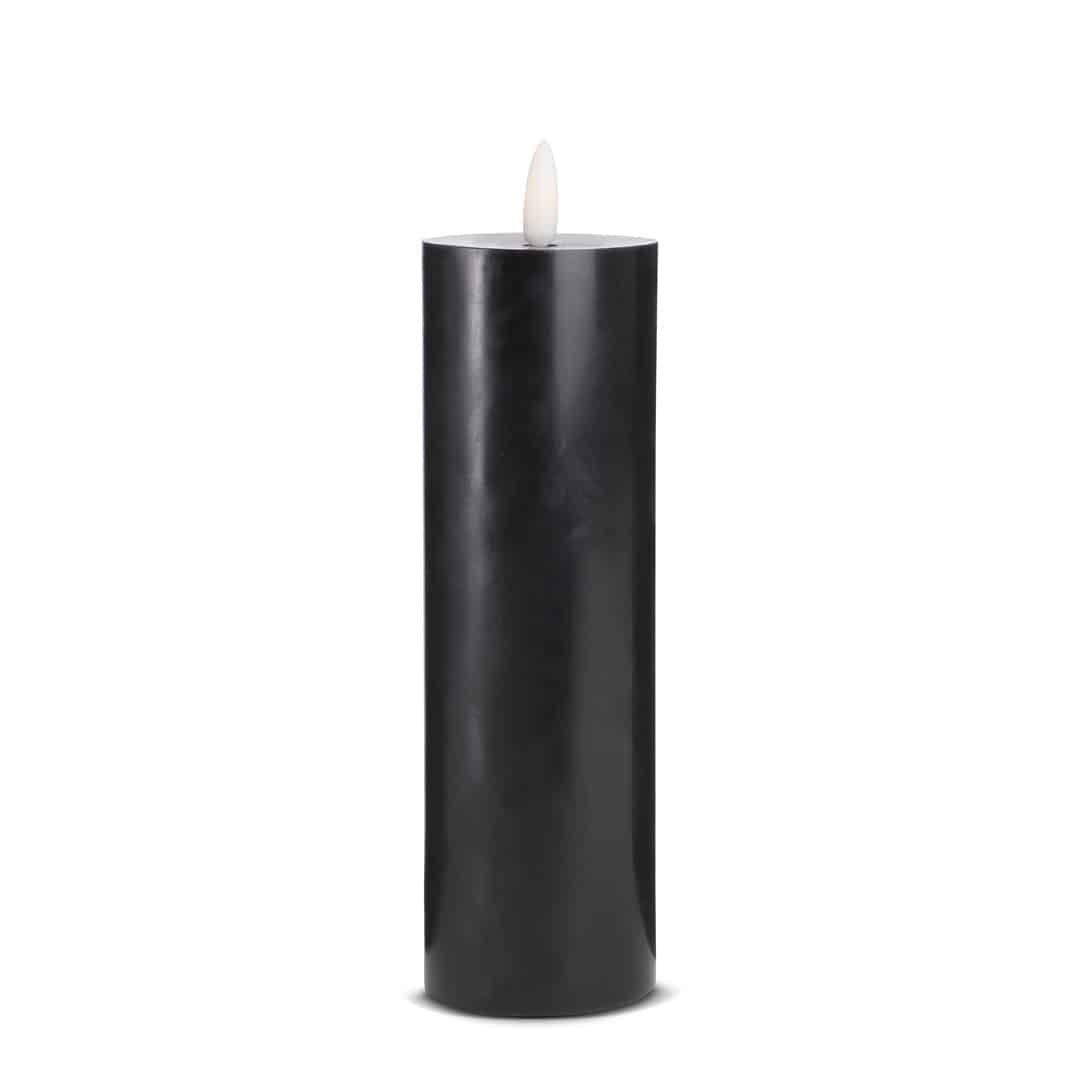 LED stearinlys - 1 stk. - ø5 x 20 cm - m/3D flamme - (flere farger)