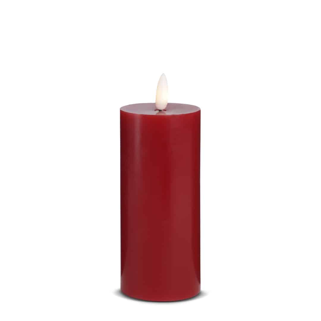LED stearinlys - 1 stk. - ø5 x 15 cm - m/3D flamme - (flere farger)