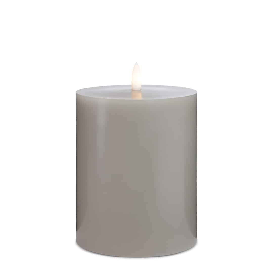 LED stearinlys - 1 stk. - ø10 x 15 cm - m/3D flamme - (flere farger)