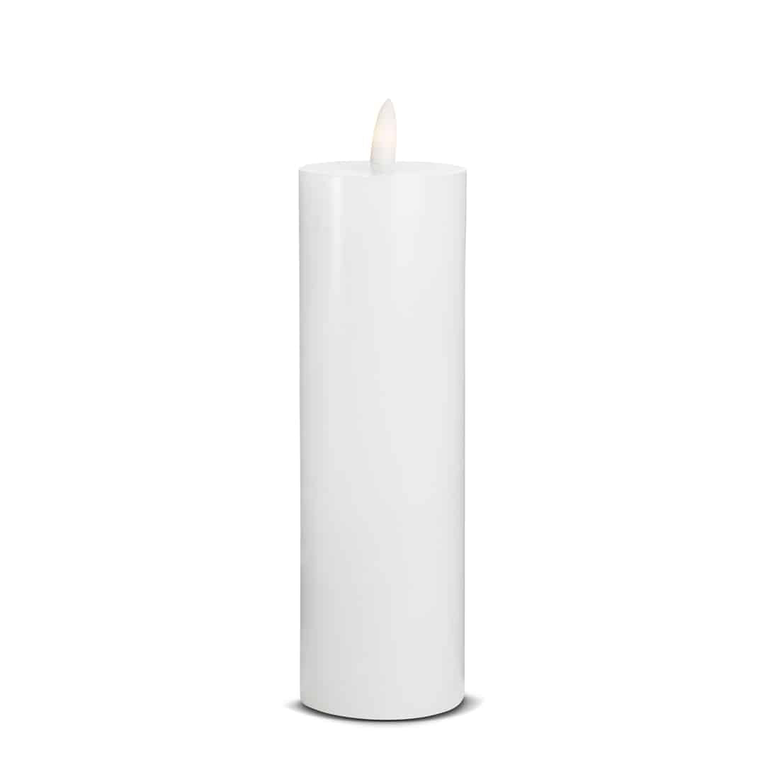 LED stearinlys - 1 stk. - ø5 x 20 cm - m/3D flamme - (flere farger)