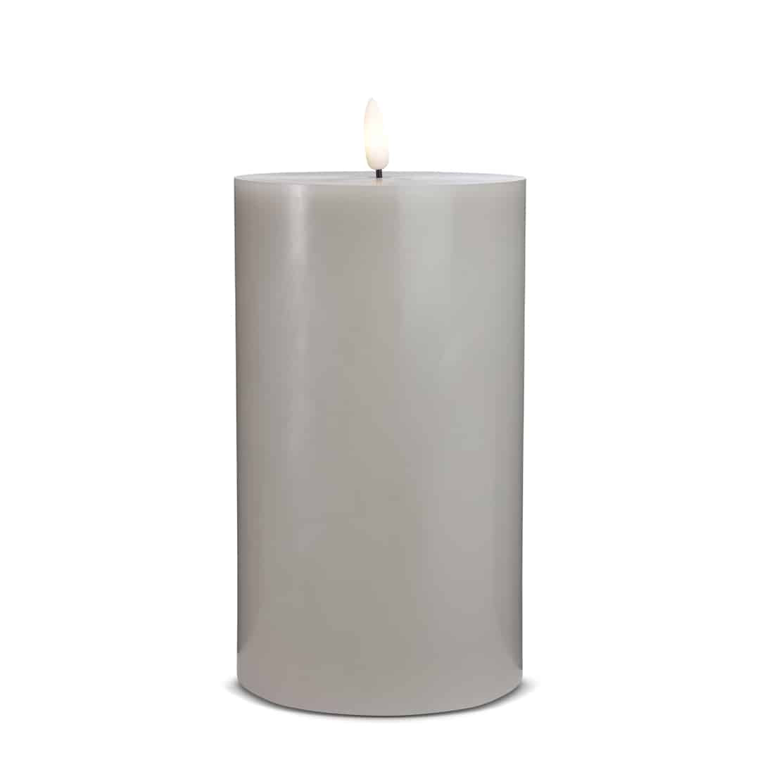 LED stearinlys - 1 stk. - ø10 x 20 cm - m/3D flamme - (flere farger)