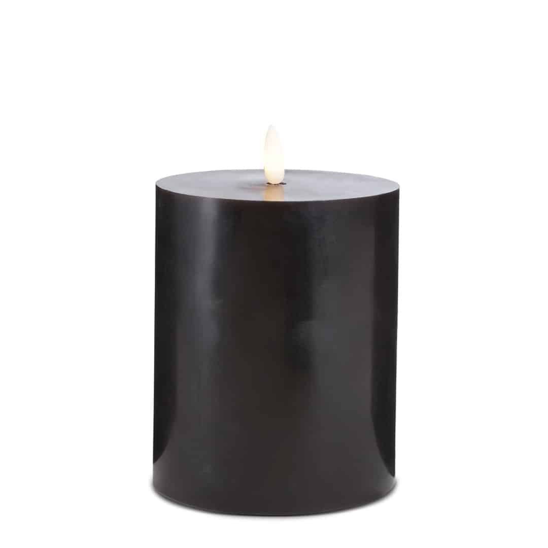 LED stearinlys - 1 stk. - ø10 x 15 cm - m/3D flamme - (flere farger)
