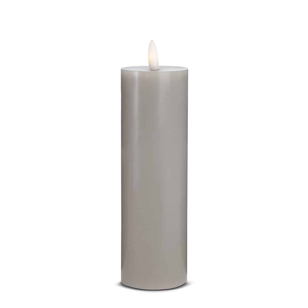 LED stearinlys - 1 stk. - ø5 x 20 cm - m/3D flamme - (flere farger)
