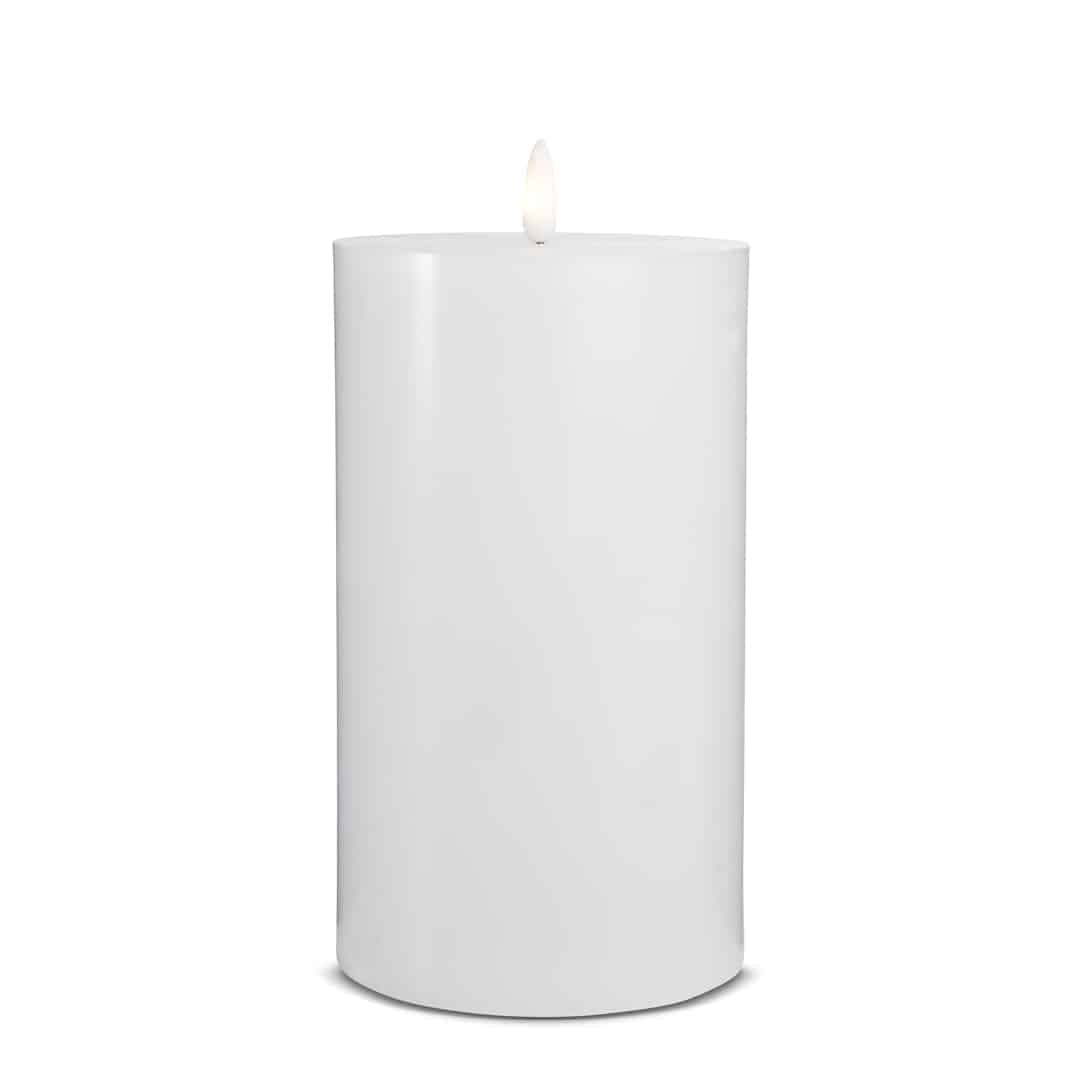 LED stearinlys - 1 stk. - ø10 x 20 cm - m/3D flamme - (flere farger)
