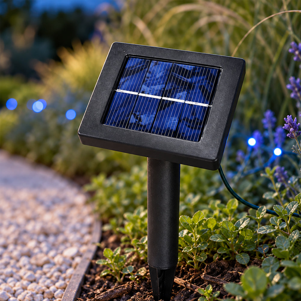 LED-lyslenke solcelledrevet m/100 LED (flere farger) - 9 meter