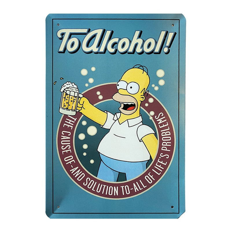 Metallskilt – To Alcohol