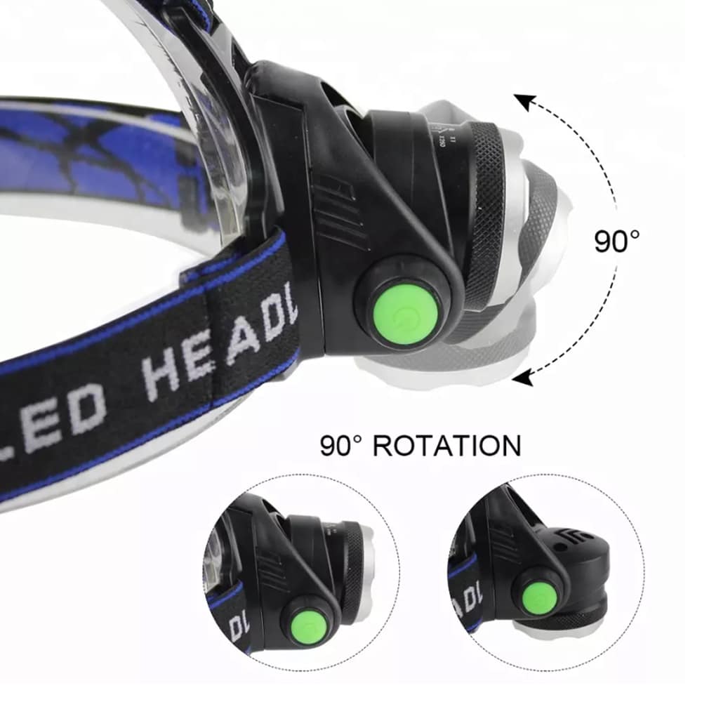 Hodelykt, 1800 lumen, m/justerbar fokus og zoom