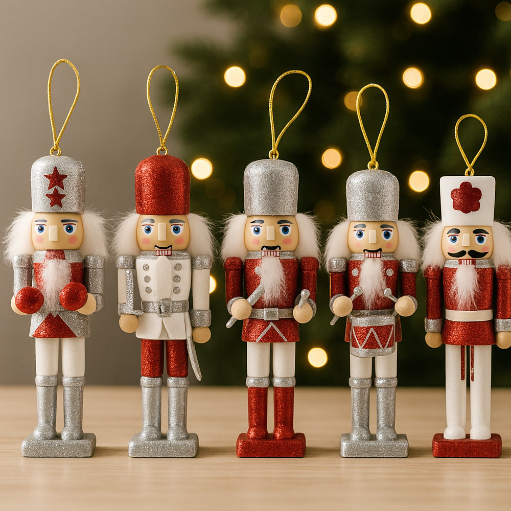 Nøtteknekkerfigurer i Tre - 12,5 cm, sett med 5 figurer -