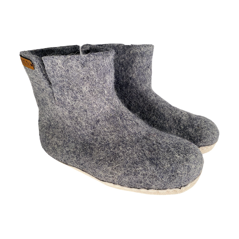 Ullstøvler Barn (100 % ren ull) – Modell Denim m/såle i skinn