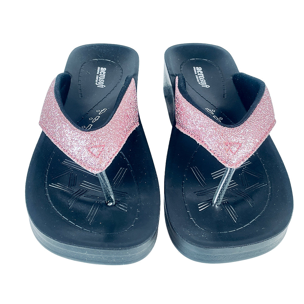 Sandaler fra Aerosoft – modell 3802 i sølv og rosa
