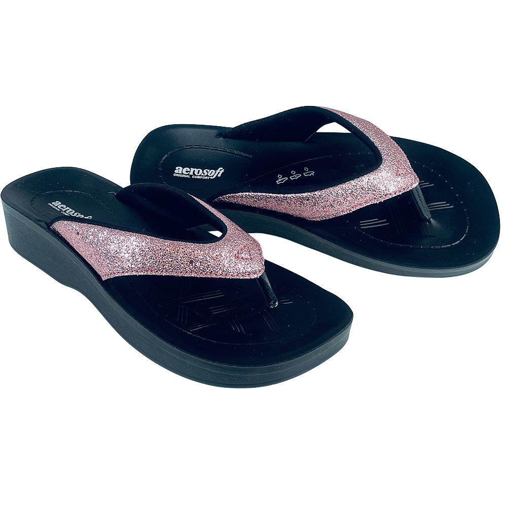 Sandaler fra Aerosoft – modell 3802 i sølv og rosa