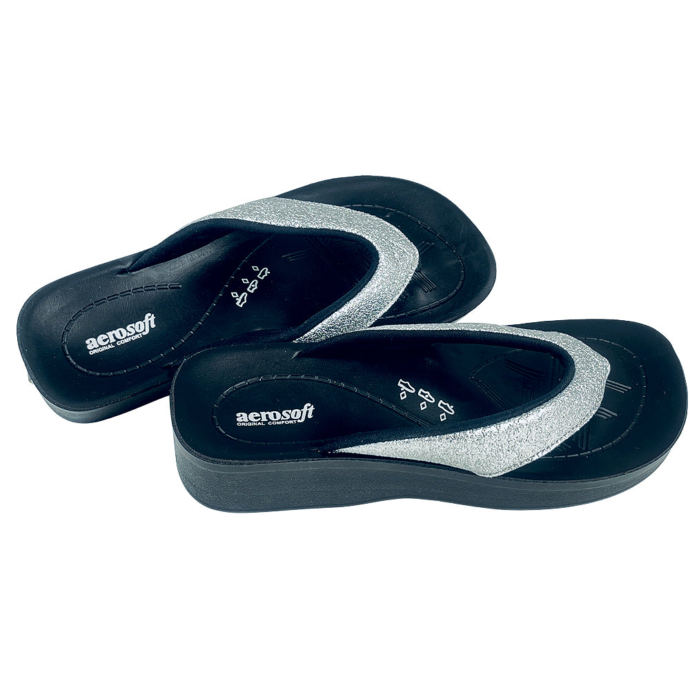 Sandaler fra Aerosoft – modell 3802 i sølv og rosa