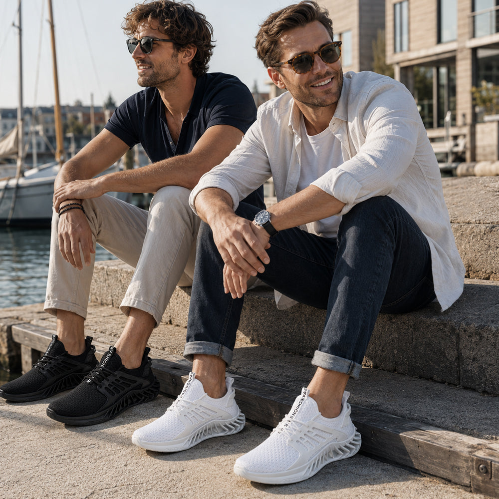 Sneakers til menn, med pustende overdel