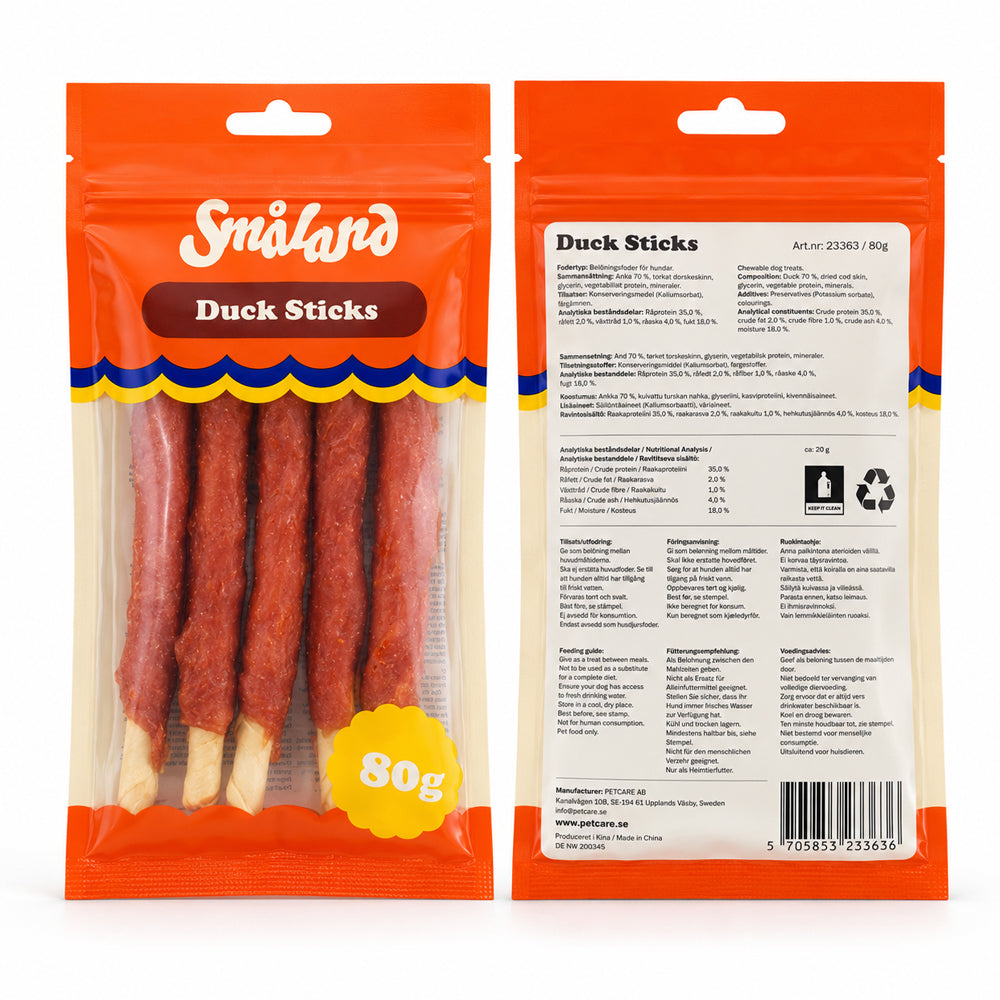 Småland Duck Sticks 80 g (Tyggebein til hunder)