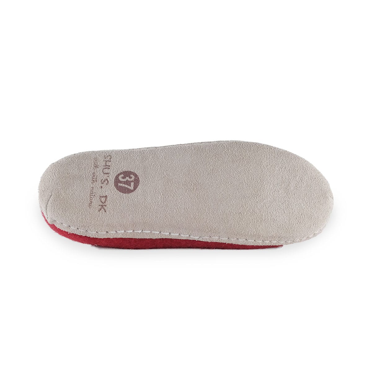 Uldtøffel (100% ren uld) m/sål i skind - Dansk Design fra SHUS