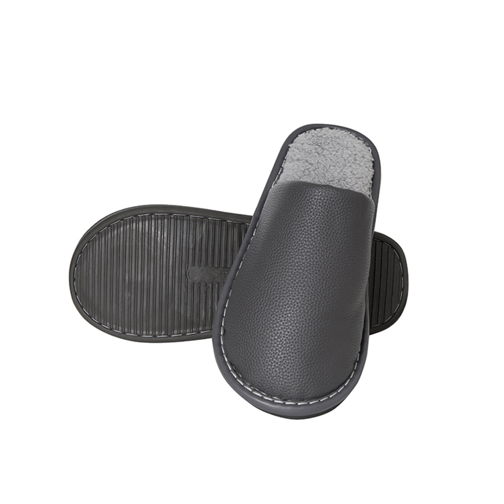 Tøfler i PU-skinn – Stilrene, slitesterke & behagelige (brun & grå)