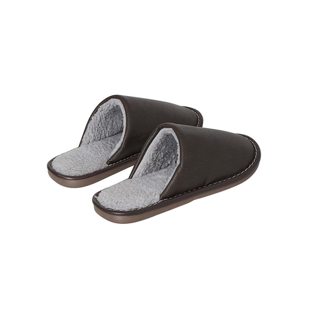 Tøfler i PU-skinn – Stilrene, slitesterke & behagelige (brun & grå)