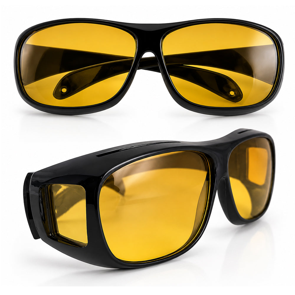 HD-Vision-briller – 2 stk dag + natt polariserte briller (perfekt som kjøring, sport, nattkjøring & UV-solbriller)