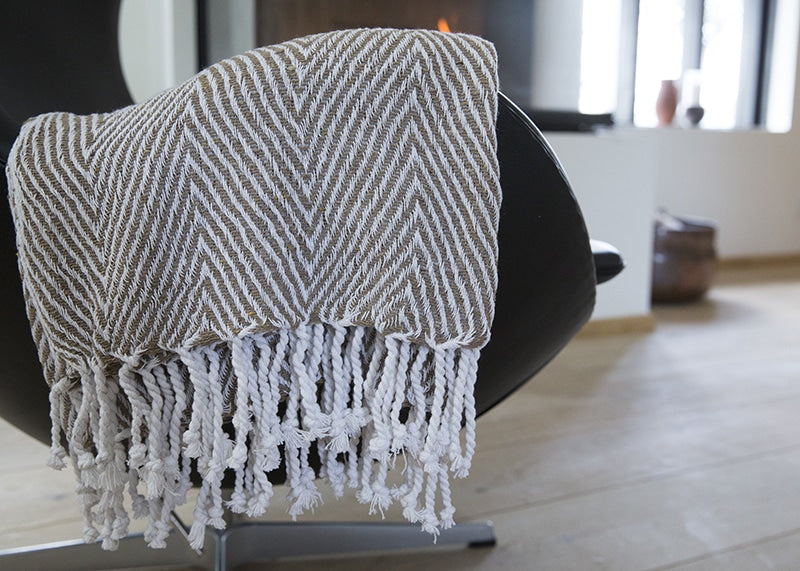 Bomullspledd i 100% bomull 135 x 200 cm. fra Rugs’N’More