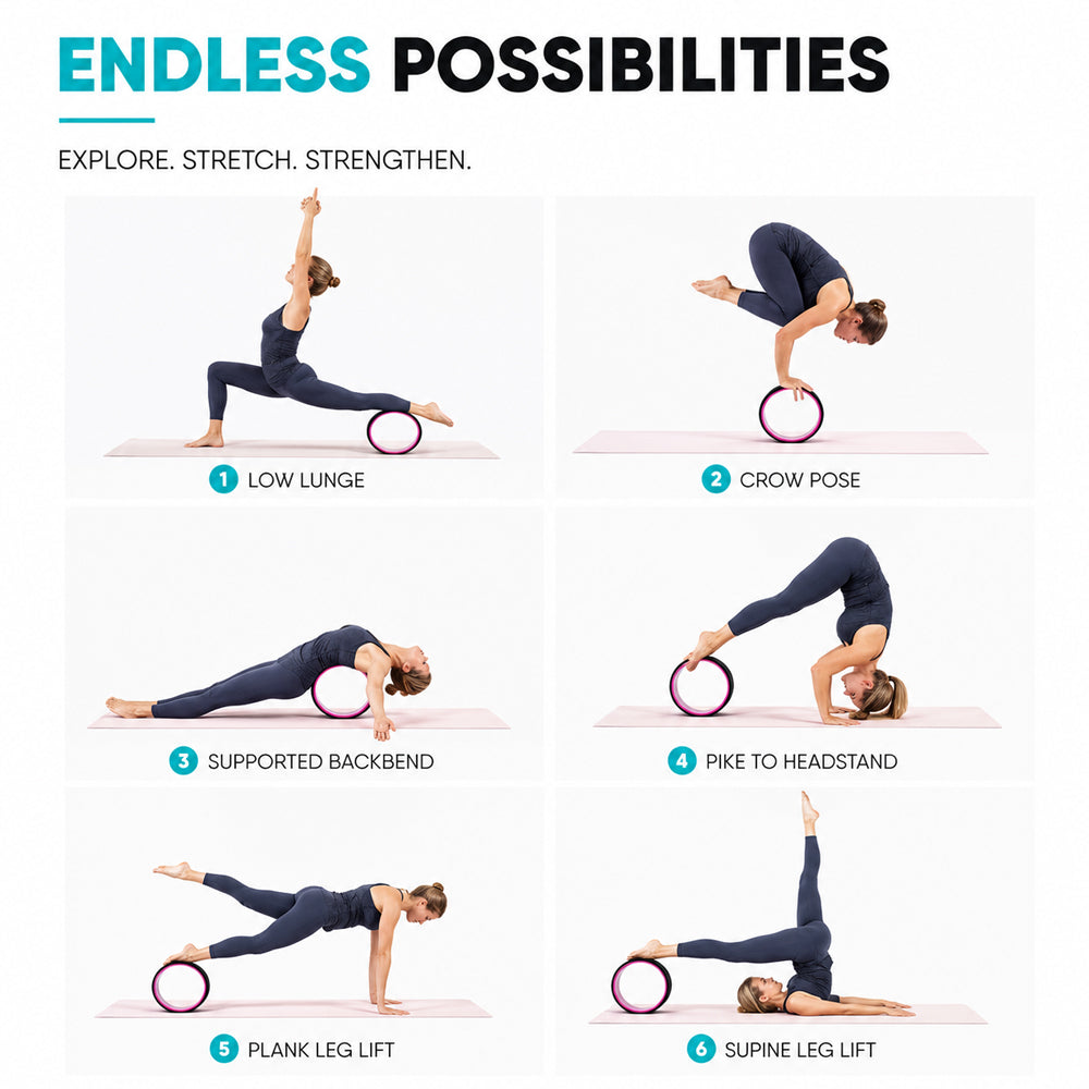 Yogahjul / Yoga Wheel – lilla/rosa eller svart/rosa