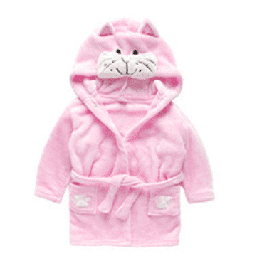 Badekåpe/morgenkåpe til barn, m/hette – flere søte dyremodeller