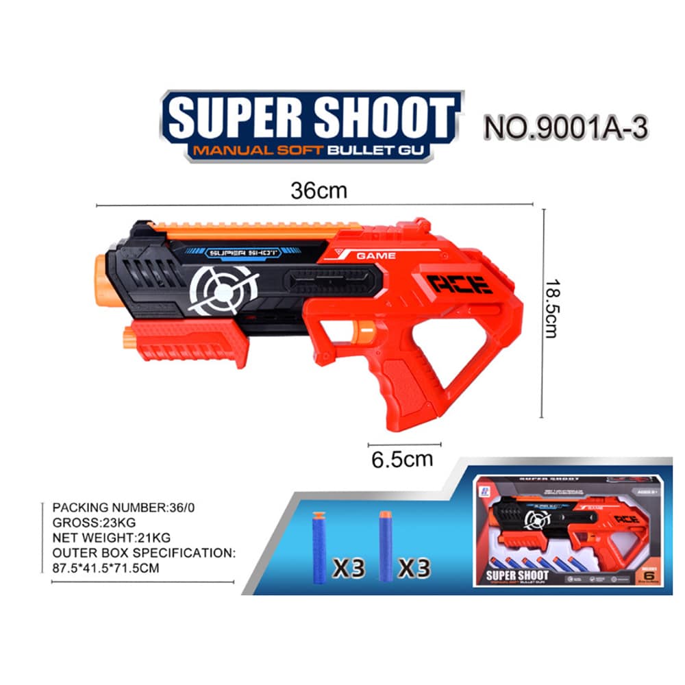 Soft Bullet "Super Shoot" – 4 forskjellige, superkule pistoler