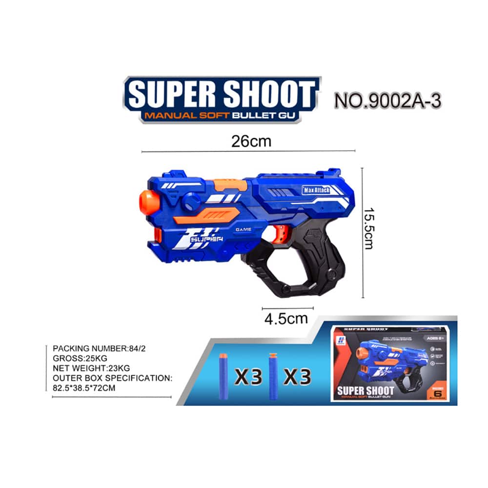 Soft Bullet "Super Shoot" – 4 forskjellige, superkule pistoler
