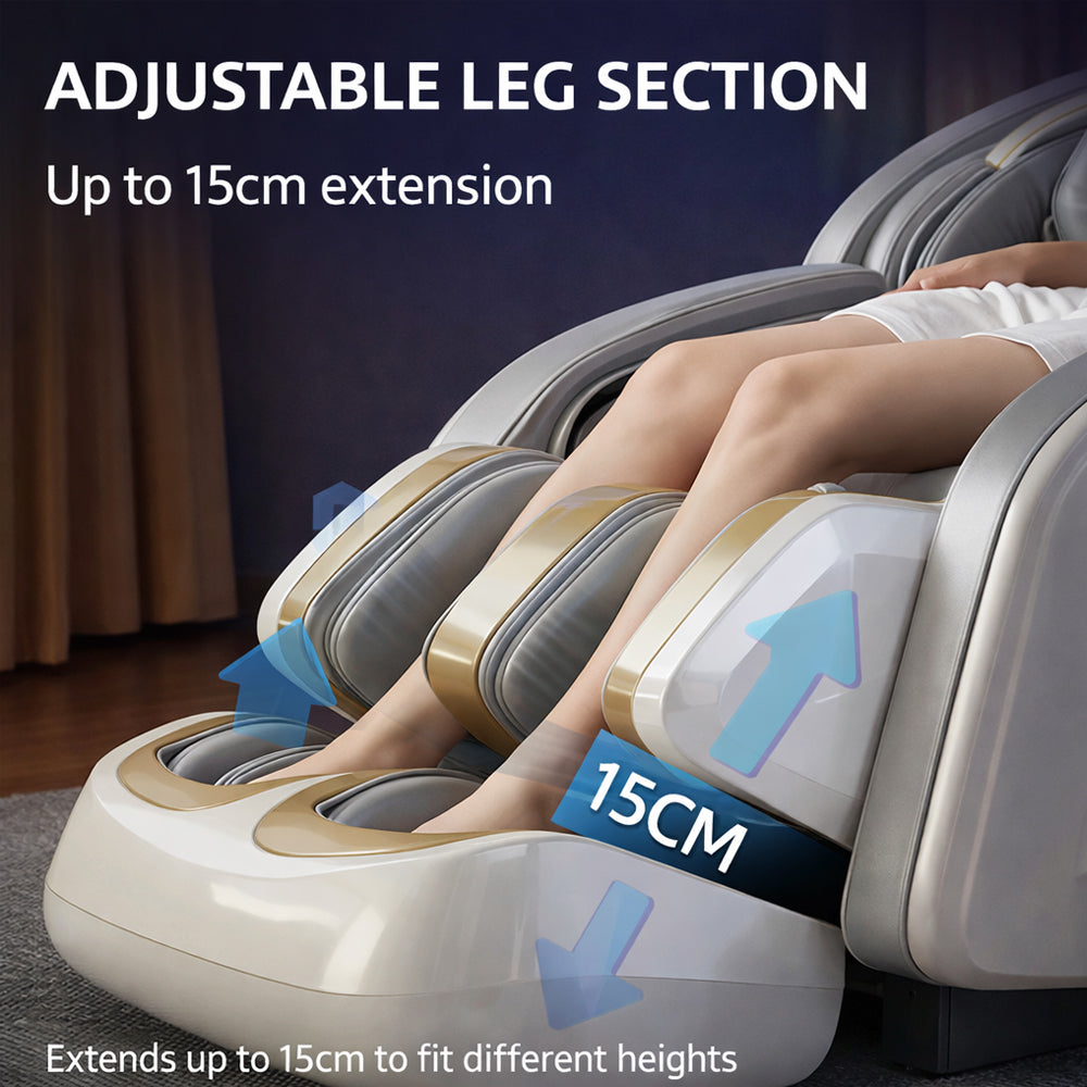 Massasjestol 3D med kroppsskanning, SL-skinne, 32 luftputer, varme i korsrygg/ben & Zero Gravity