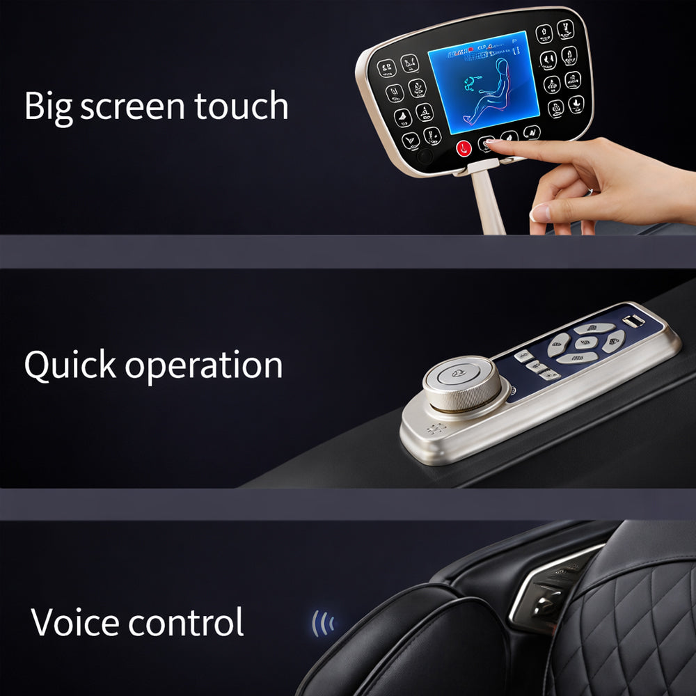 Luksuriøs 2D-massasjestol med automatisk kroppsskanning, Zero Gravity og varme i ben og korsrygg