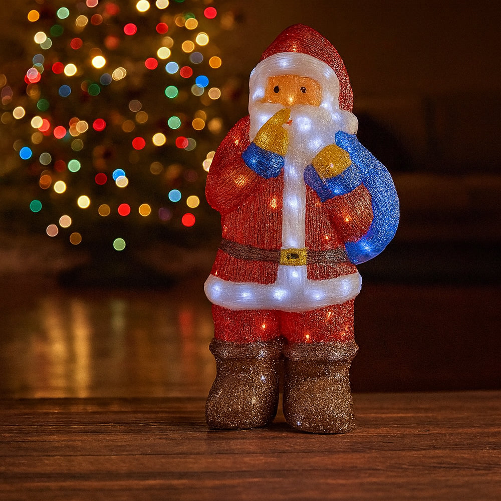 Julenisse Akryl - høyde 83 cm med LED-Lys