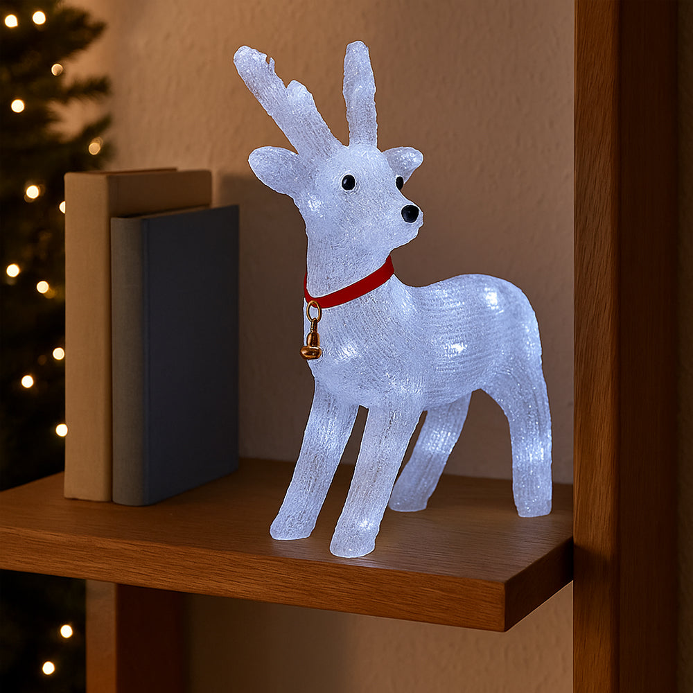 Reinsdyr Akryl - høyde 41 cm med LED-lys