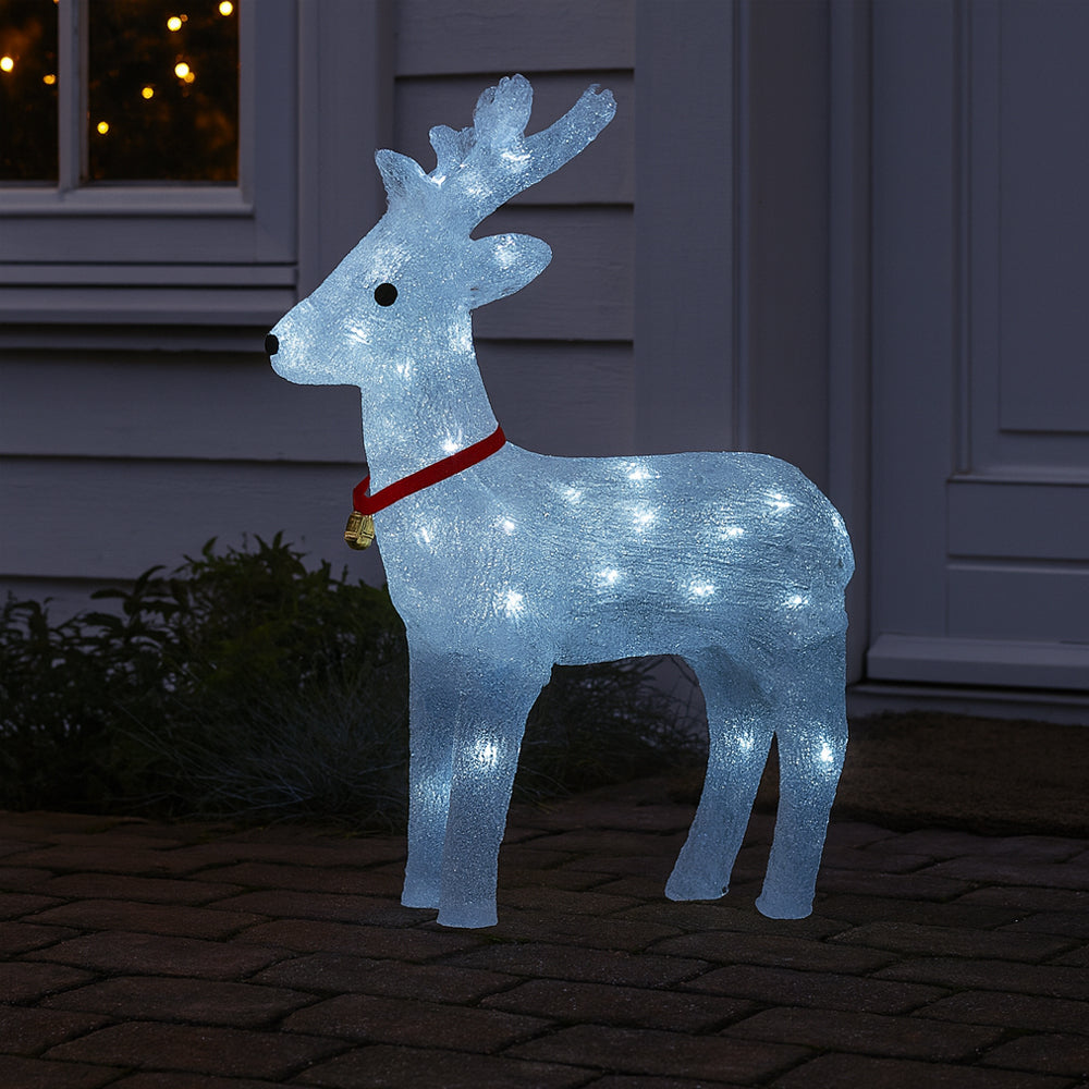 Akrylreinsdyr - Høyde 40 cm med LED-lys