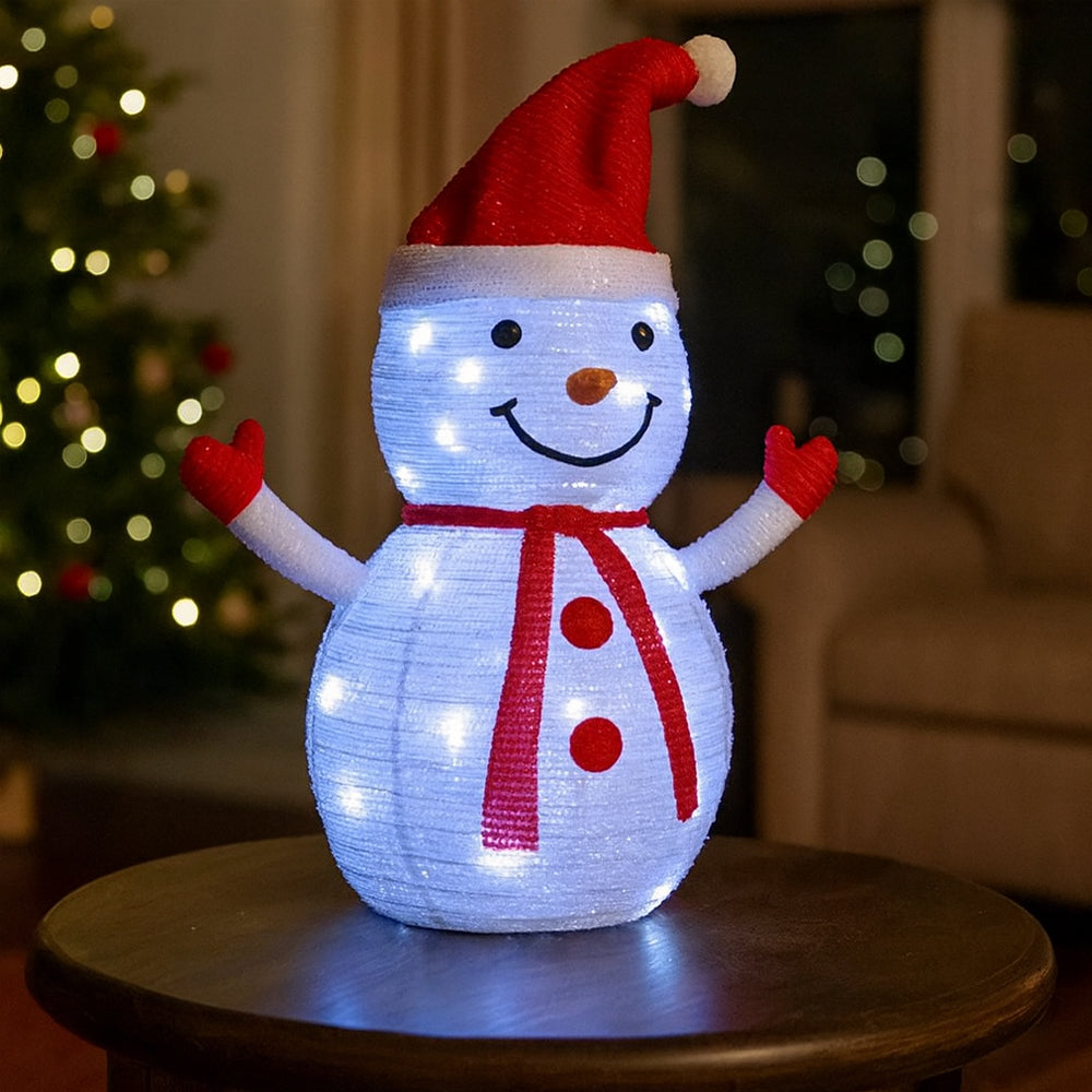 Snømann 70 cm - Sammenleggbar med timer -