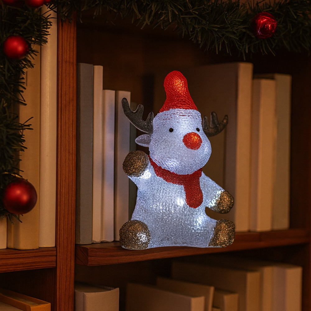 Reinsdyr Akryl - høyde 20 cm med LED-lys