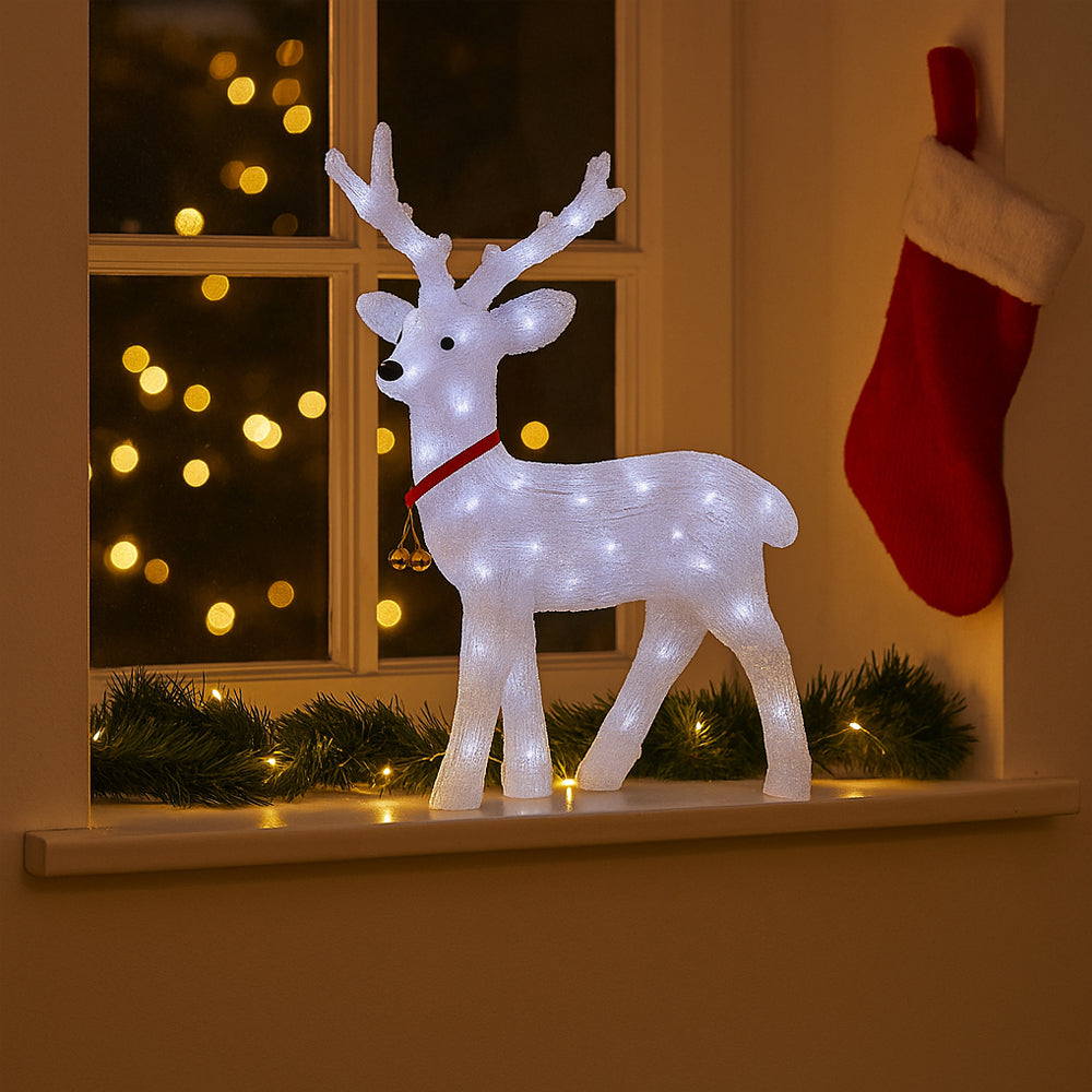 Reinsdyr Akryl - høyde 57 cm med LED-lys