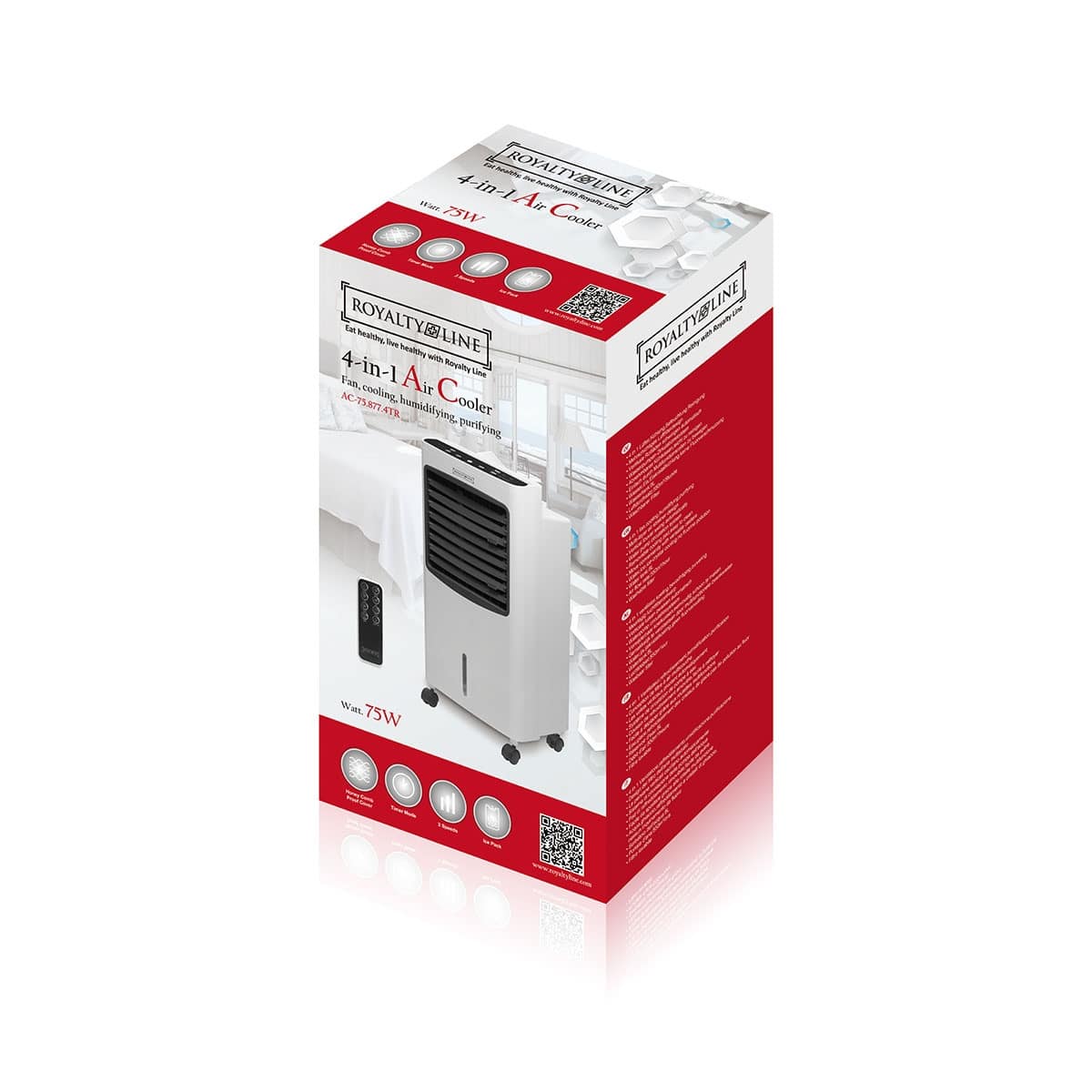 4-i-1-luftkjøler – Air Cooler fra Royalty Line (8 liters tank)
