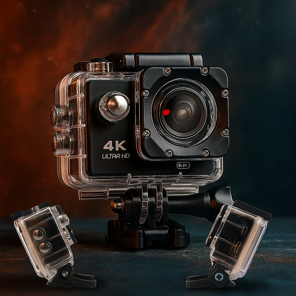 Action Camera 4K m/vanntett veske 30 meter - 16,0 megapiksler