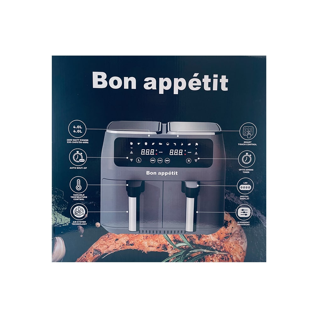Dobbel Air Fryer 2 400W - 2 x 4 liter